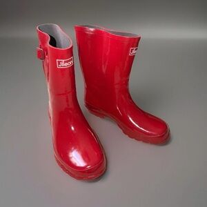 Jileon Red Rain Boots Wide Calf